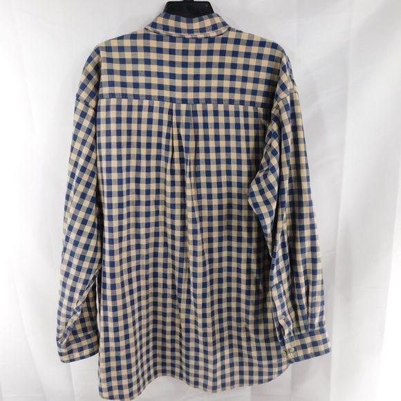 Orvis Mens XL Blue Cream Gingham Long Sleeve - Picture 3 of 3